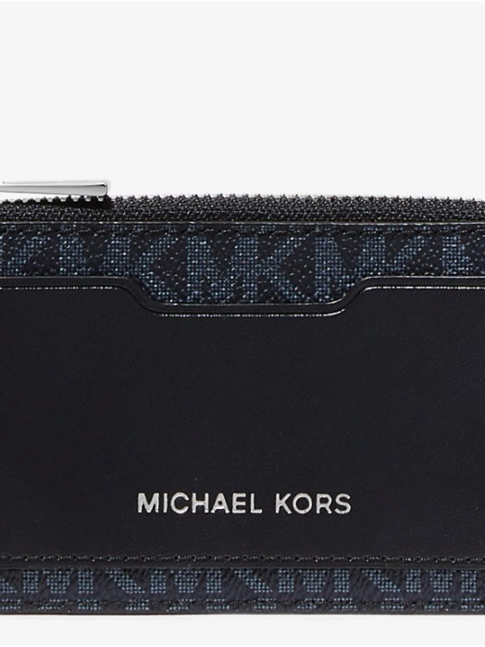 Michael Kors Black and Navy Card Holder with Logo